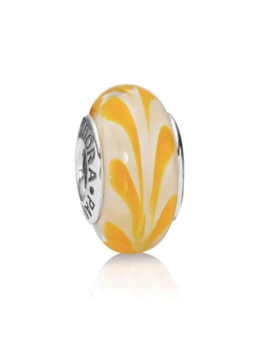 Pandora Retired Yellow Swirl Murano Glass Bead - 790670
